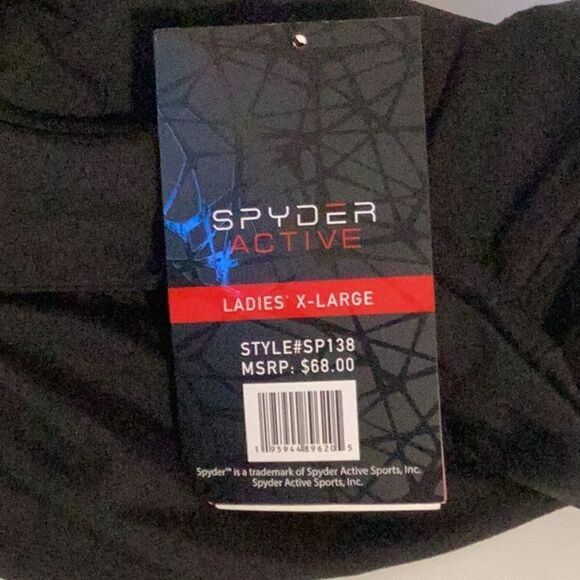 SPYDER NWT ACTIVE LADIES XL QUARTER ZIP PULLOVER FREESTYLE TOP COAT BLACK - Picture 4 of 6